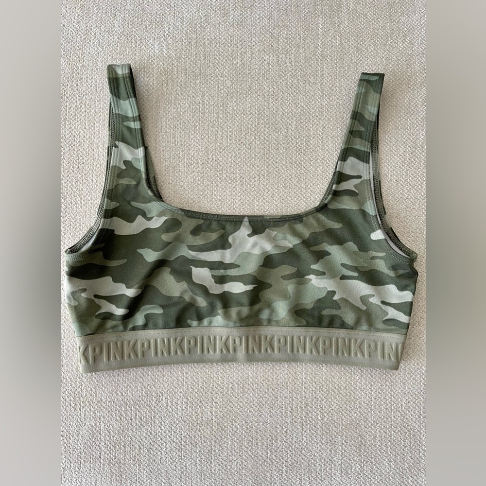 Victoria’s Secret PINK Green Camo Bra size Large